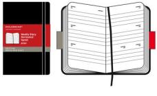Moleskine pocket weekly. Agenda settimanale 2010 copertina rigida nera. Orizzontale