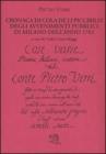 Cronaca di Cola de li Piccirilli degli avvenimenti pubblici di Milano dell'anno 1763
