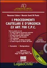 I procedimenti cautelari e d'urgenza. Con CD-ROM
