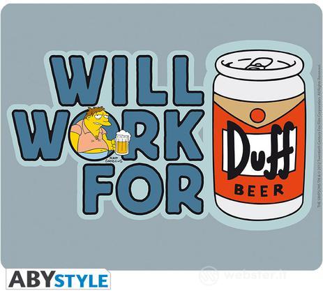 Mousepad Simpsons - Will Work for Duff Mousepad Simpsons - Will Work for Duff