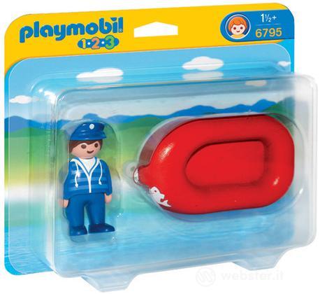 PLAYMOBIL Marinaio con Gommone 1.2.3 PLAYMOBIL Marinaio con Gommone 1.2.3