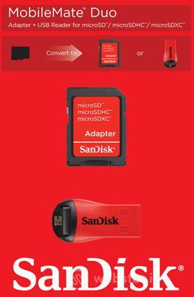 Sandisk lettore USB MicroSD+Adatt.SD Sandisk lettore USB MicroSD+Adatt.SD
